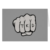 TKD Fist Grey Note Card