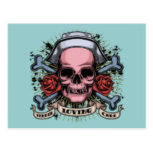 TLC Nurse Skull Post Cards