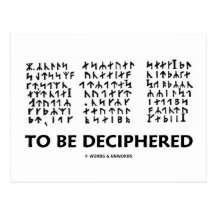 To Be Deciphered (Jules Verne Runic Cryptogram) Post Cards