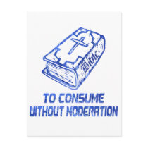 To consume without modération Bleu Postcard