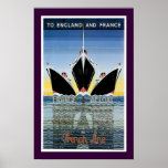 To England and France - French Line Poster