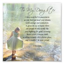 "To My Daughter" Little Girl in Water Poem Print photography