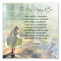 "To My Daughter" Little Girl in Water Poem Print Photo Art