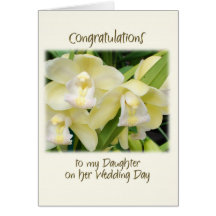 To my daughter on her wedding day card