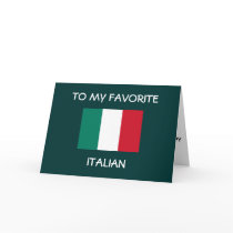 "TO MY FAVORITE ITALIAN" HAPPY BIRTHDAY CARDS