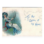 "To the Queen of my heart" Valentine's postcard