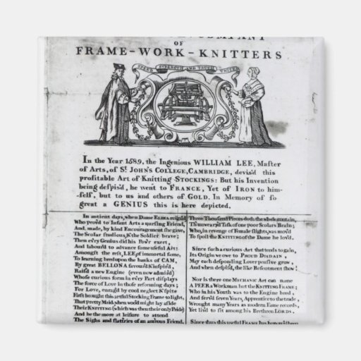 To the Worshipful Company of Frame-Work-Knitters Refrigerator Magnets