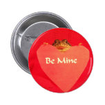 Toad frog holding a heart that says Be Mine ? Pin