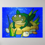 Toad In Pond Poster