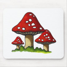Toadtstools rouge, champignon : Art à main levée Tapis De Souris