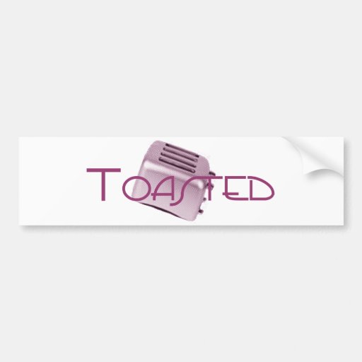 Toasted - Retro Toaster - Pink Bumper Sticker
