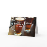 TOASTING TWIN'S BIRTHDAY GREETING CARD