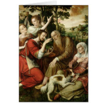 Tobias Curing his Father's Blindness, 1563 Greeting Cards
