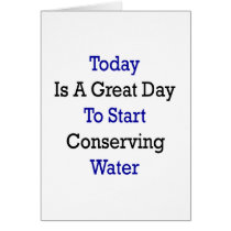 Today Is A Great Day To Start Conserving Water Greeting Cards