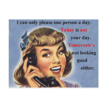Today is not your day retro image mug post cards