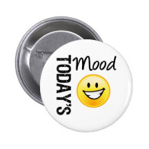 Today's Mood Emoticon Bright Smile Button