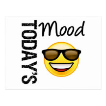 Today's Mood Emoticon Cool with Shades Postcard