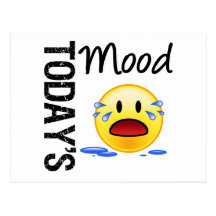 Today's Mood Emoticon Crying Post Cards