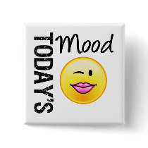 Today's Mood Emoticon Flirty Pin
