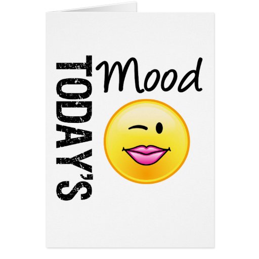 Today's Mood Emoticon Flirty Greeting Card at Zazzle.