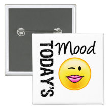 Today's Mood Emoticon Flirty Pin