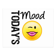 Today's Mood Emoticon Flirty Postcard