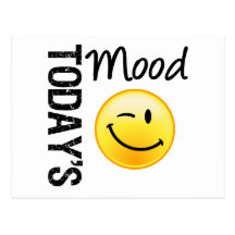 Today's Mood Emoticon Winking Postcard