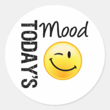 Today's Mood Emoticon Winking Sticker