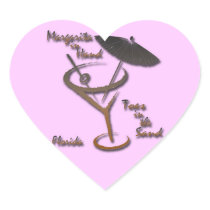 Toes in the Sand Florida fade Heart Sticker