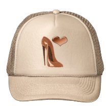 Toffee Stiletto Shoe and 3D Heart Hats