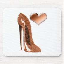 Toffee Stiletto Shoe and 3D Heart Mouse Pad