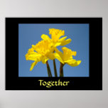 Together Art Print Inspirational Yellow Daffodils
