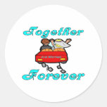Together Forever Newlyweds Round Stickers