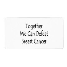 Together We Can Defeat Breast Cancer Shipping Label