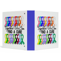 Together We Can Find A Cure CANCER RIBBONS Binders
