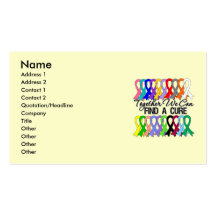 Together We Can Find A Cure CANCER RIBBONS Business Cards