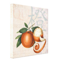 Toile asiatique chic vintage de mur de mandarines toiles tendues