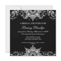 Toile Black n White Damask Swirl Bridal Shower