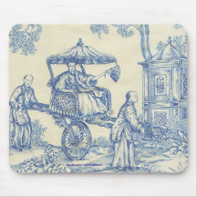 Toile bleu chinois tapis de souris