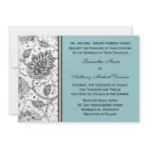 Toile Blue and White Wedding Invitations