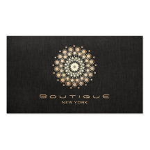 Toile chic de noir de Faux de motif de cercle d'or Modèles De Cartes De Visite