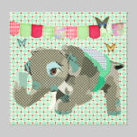 Toile d'art chanceuse d'éléphant de Lil impressions sur toile