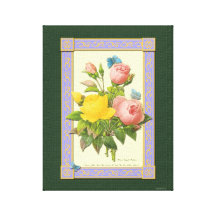 Toile enveloppée par art botanique rose de rose ja toile tendue