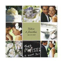 Toile enveloppée par collage de mariage - couleur  impression sur toile