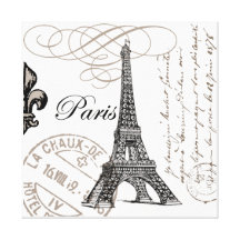 Toile étirée par Tour Eiffel vintage de Paris Impressions Sur Toile