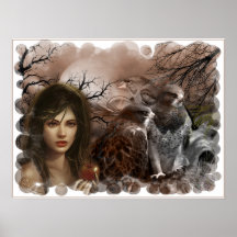 toile femme et oiseaux posters