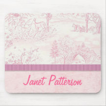 Toile rose Mousepad Tapis De Souris