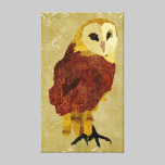 Toile rouge d'or de hibou impressions sur toile