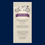 Toile tandem de Faux de menu de mariage de prune d cartes publicitaires