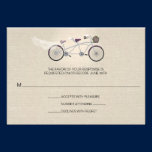 Toile tandem RSVP de Faux de mariage de bicyclette invitations